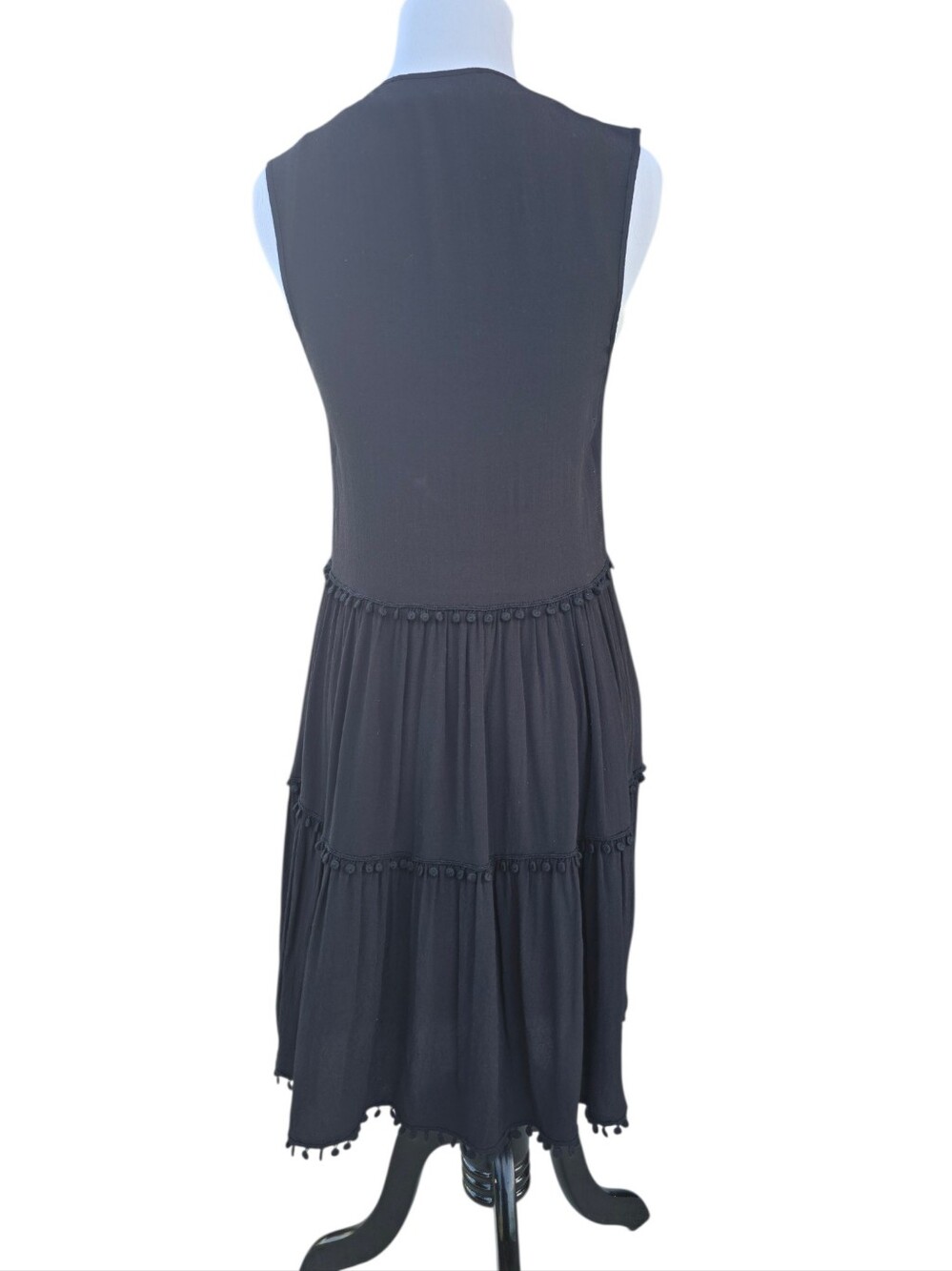 For Love And Lemons Black Tiered Mini Dress Size XS - Picture 6 of 8
